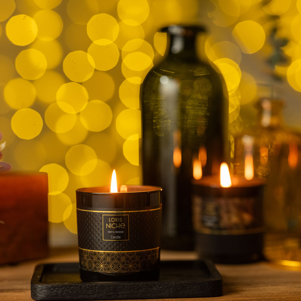 Loris Nische Kerze Mint Orange